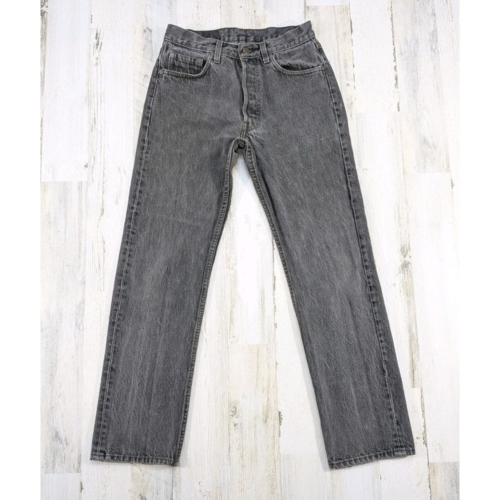 Vintage Levis Jeans Mens Fits 28x29 Black Gray 501-0658 USA Made (Tag 30x30)